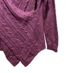 Ny Collection Purple Cable Knit Asymmetrical Hem Sweater Women’s Size Large NWT Photo 4