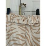 NWT $1150 LAPOINTE Cream & Tan Zebra Print Cotton Virgin Wool Trouser Pant Size 8 Photo 2