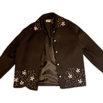 Sears Hong Kong Beaded Flower Embellished Black Wool Jacket Size Medium Photo 0