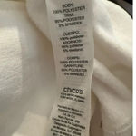 Weekend's By Chico's White/Black piping asym zip fleece vest with Hood 3/L White Size L Photo 6