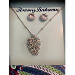 Tommy Bahama  Silver Palm Necklace &‎ Earrings Photo 1