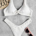 Zaful White Tie Front Bikini Photo 0