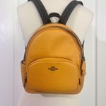Coach Mini Court Pebble Leather Backpack in Mustard No E2221 - C8803 Photo 0