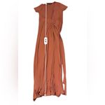 Lulus  Evolve Rust Orange Short Sleeve Wrap Maxi Dress‎ Sz S Photo 10
