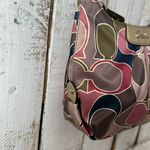 Coach  Ashley Sateen Leather Scarf Print Multicolor Pink Green Crossbody Purse Photo 1