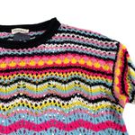 Anna Kaci Cut Out Knitted Boho Sweater Colorful Striped Knit Sweater Pink Size L Photo 4