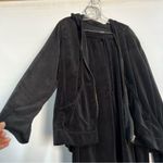 Hue Two piece large  Black velour Plush suit two piece zip up hoodie pant set Photo 1