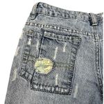 Y2K boho jeans capri patchwork boho hippie distressed artsy streetwear cropped Blue Size undefined Photo 6