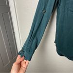 H&M Women’s Teal Button Down Shirt Western Style Size 12 Photo 4