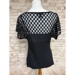 BCX Black Lace Top Xl Sheer Rouched Whimsigoth Gothic Fairy Grunge Vamp Photo 4