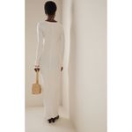 ETERNE Long Sleeve Crewneck Maxi Dress in Cream XLarge New Womens Long Column White Size XL Photo 10