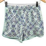 Zelos Tulip Hem Geometric Print Soft Knit High Waisted Athletic Workout Shorts Photo 0