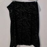 Option Too! Black sequined dressy midi formal skirt Size 22W Photo 0
