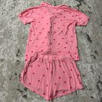 Stripe & Stare Bedshort Pajama Set in Heart Throb Size Medium Pink Photo 2