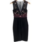 Theia Burgundy Midnight Dress Embroidered Lace AS Photo 6