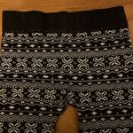 Size Medium / Large Winter Fleece Warm Leggings Cropped Length Black White Snow Gray Photo 3
