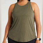 Zella  Spark Slub Jersey Tank in Olive Night Women's 1X Photo 0
