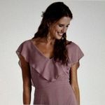 Birdy Grey Jane Convertible Chiffon Maxi Dress Gown in Taupe Size M Photo 2