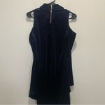 Cecico  Blue Velvet Cold Shoulder Long Sleeve Top Size Small Photo 8