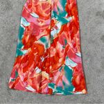 Natori  Women’s Satin Orange Flower Mist Camisole Night-Gown Midi Slip Dress L Photo 7