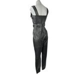 We Wore What Black Faux Vegan Leather Zip Up Belted Moto Jumpsuit Overalls Size S Photo 1