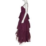 Lulus Unforgettable Poise Plum Purple Tulle Bustier Tiered Maxi Dress Sz M Photo 3