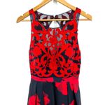 Glamour‎ by Terani Couture Red Navy Floral Embellished Fit Flare Dress 10 NWT Photo 2