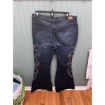 Shyanne  Womens Dark Wash Embroidered Flared Jeans Size 34 Photo 2