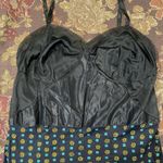 Vintage Kayser Nylon Lace Camisole size 36 Black Flower Geo Print 80s Size M Photo 5