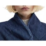 Mango Double-Breasted Denim Jacket Dark Blue Washed Denim NWT XXS Photo 8