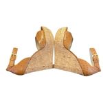 Michael Kors Michael By Ariana Wedge Platform Sandals Brown Size 9.5M Ostrich Photo 4