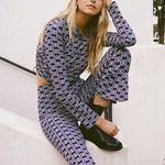 ZARA Geometric Print Crop Flare Pants Photo 1