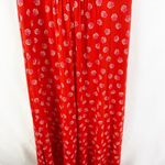 Red Sleeveless Floral Floor Length Maxi Dress Size L Photo 4