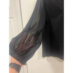 H by Halston Women’s H Halston Cotton Sheer Long Sleeve Blouse XL Business Casual Office wear Photo 2