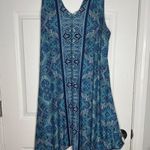 Soma  Blue Paisley Soft Tank Night Dress Size L Photo 0