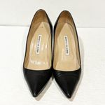 Manolo Blahnik  Black Leather BB 90 Pointed Toe Pumps Size 37/7 Photo 1