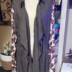 Self Esteem Stylish Gray Cardigan with Floral Sleeves Photo 0
