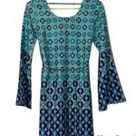 Red Camel  XS women’s scoop neck dress with bell sleeves and belt geometric print Photo 0