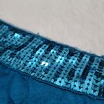 Y2K Blue Sequin Cami Tank Top Disco Crinkle Turquoise Aqua Women’s size Large Photo 2