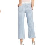 Sam Edelman Women's Blue Striped The Chelsea Wide Leg Crop Jeans Size 28 Photo 1