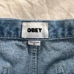Obey Women's Roll Up Denim Shorts Size 25 Photo 4