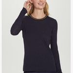 Goldie NWT  Lewinter Navy Long Sleeve Gold Tipped Ringer Tee Sz L Photo 1