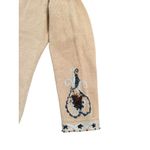 Storybook Knits Sz L Granny Core Beaded Floral Zip Beige Cardigan Sweater Set Size L Photo 3
