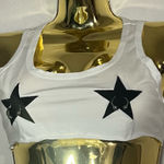 SheIn White Crop Top with Black Star Accents S Photo 0