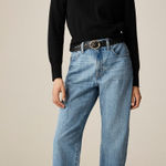 J.Crew  Cashmere shrunken crewneck sweater Black Small NWT Quiet Luxury Old Money Photo 0