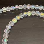 Vintage Clear Aurora Borealis AB Crystal Czech Fire Beads Enamel Clasp Necklace Photo 5