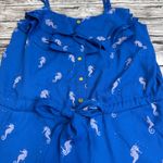 L'Amour Nanette Lepore Women's Seahorse Romper Blue White S SM Small Camisole Photo 5