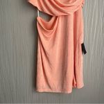 Lulus Cut and Run Peach Ruched Cutout Asymmetrical Bodycon Mini Dress Photo 6