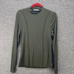 Heatherly Womans Top XL Olive Green Stitch Fix Ribbed Mock Neck Cutout Back Photo 2