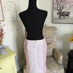 Pink and White Pleated Midi Pencil Skirt with Lace Size undefined Photo 4